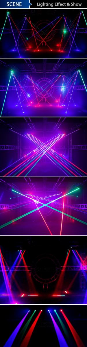 Đèn laser thanh 8 mắt đỏ full màu RGB