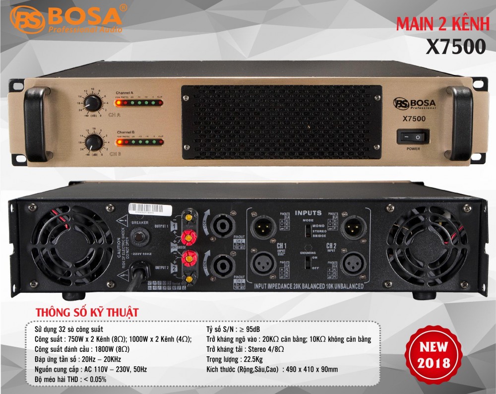 Main Power Công Suất Bosa X7500 